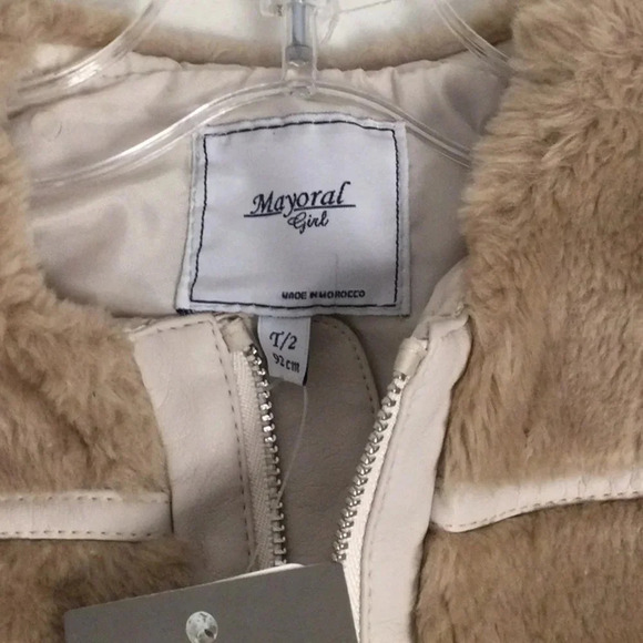 NWT Mayoral Girl 2T Zip Faux Fur Brown Jacket - Picture 5 of 5